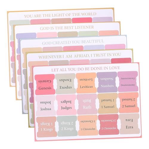 Happyyami 1 Satz Bibelregisterkarten Bibel-tabs Zum Lesen Heilig Beige Blau Tabs for Books Bible Study Supplies Bibelregister Für Frauen Bibel-index-etiketten Beschichtetes Papier 5blätter von Happyyami