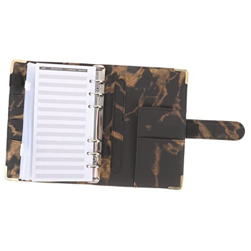 Happyyami 1 Satz Binder Hauptbuch Notizbuch Rechnungen Budget Reißverschluss-Ordner Haushaltsbuch credit card kreditkarte bankkarte Haushaltsunterlagen Sparbuch mit Geldumschlägen PVC Black von Happyyami
