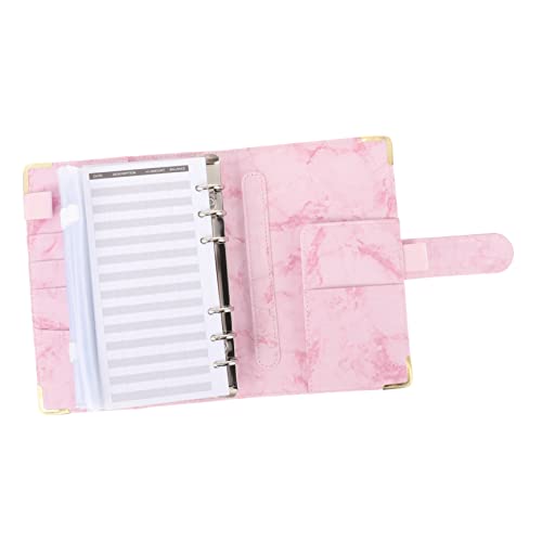 Happyyami 1 Satz Binder Hauptbuch sparen Reißverschluss-Ordner Schlüssel Sparer Budgetbindemittel geld aufbewahrung geldaufbewahrung wallet Budget Blinder und Umschläge Sparordner PVC Rosa von Happyyami