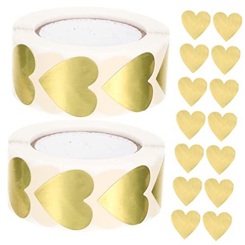 Happyyami 1 Satz Goldene Herzaufkleber Selbstklebende Verpacken Von Geschenken Und Backwaren Mit Stickern Für Hochzeiten Und Valentinstag 2rollen von Happyyami