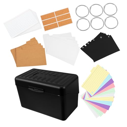 Happyyami 1 Satz Karteikartenhalter-Set Karteikarten-Organizer-Etui Karteikartenspeicher Karteikartenhalter aus Kunststoff Notizkartenhalter Kartenteiler Plastikpapier von Happyyami
