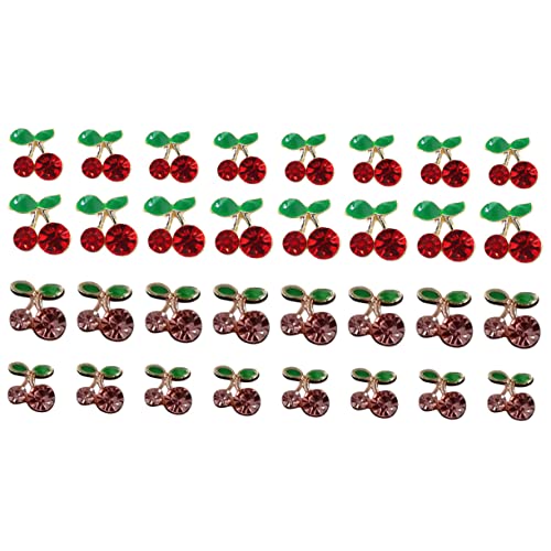 Happyyami 1 Satz Nail-art-zubehör Zucht Obst Gold Kirsche Baumeln Nieten Nail Decoration Herbst Nail Art Weihnachtsdeko Süße Nagelanhänger Nagelcharme Für Frauennagelkunst Legierung 32 Stück von Happyyami