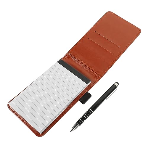 Happyyami 1 Satz Notizbuch Set mit Metallstift und Linierten Tragbares Notizbuch für Büro und Reisen Praktischer Notizblock für Tägliche Verwendung Braun und Metallisch von Happyyami
