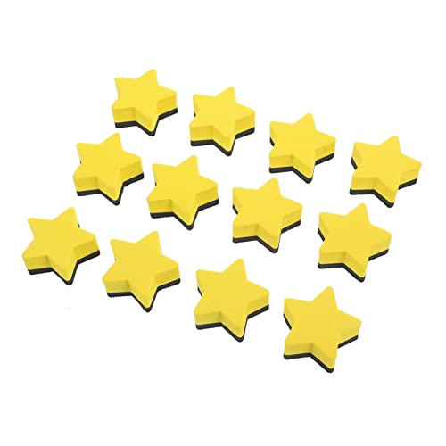 Happyyami 1 Satz Pentagramm-radiergummi Gummis Whiteboard-radierer Wischen Für Planke Trockener Löschbrett Tipp Trockener Radiergummi Mini-radierer Gelb Filzstoff 12 Stück von Happyyami