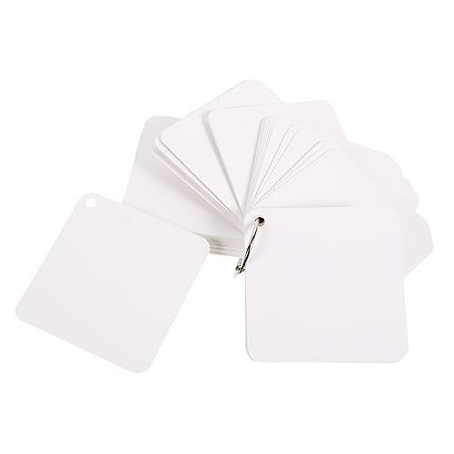 Happyyami 1 Satz leere Karte schmucklos FlashCard Leerzeichen Karteikarten mit Bindering studieren memo karten pokerkarten spielkarten DIY-Karteikarten Karteikarte mit Ringen Papier Weiß von Happyyami
