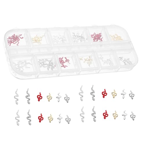 Happyyami 1 Schachtel Nagelkunstschmuck Schlange winzige Nagelanhänger Nagelschmuck Charms für Nageldesign Zubehör für Nagelkunst Tier Nagel Charms Anhänger für Nägel Kunststoff von Happyyami