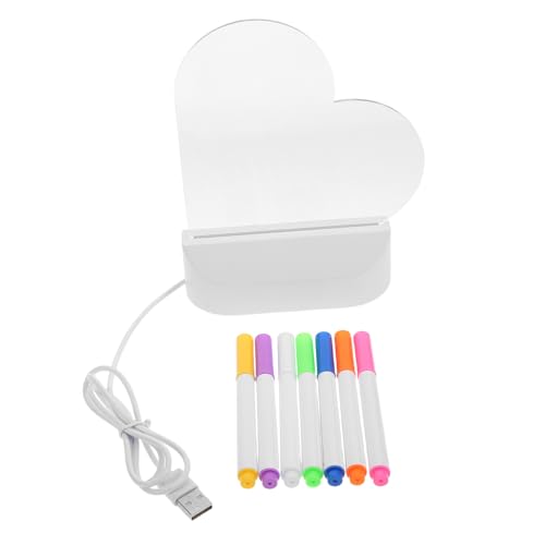 Happyyami 1 Set Beleuchtete, Trocken Abwischbare Tafel, Herzförmiges Acryl-zeichenbrett Mit Ständer, Leuchtendes Memo- -tablet Für Briefe, Nachrichten Und Notizen Mit Stiften Für Büro, von Happyyami