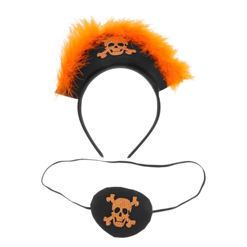 Happyyami 1 Set Piratenhut-Stirnband, gekreuzte Knochen, Augenklappe, Piratenkappe im koreanischen Stil mit Feder-Augenmaske für Kinder, Halloween-Maskenball, Karibik-Cosplay-Kostüm Happyyami 1 Set Piratenhut-Stirnband, gekreuzte Knochen, Augenklappe, Piratenkappe im koreanischen Stil mit Feder-Augenmaske für Kinder, Halloween-Maskenball, Karibik-Cosplay-Kostüm von Happyyami
