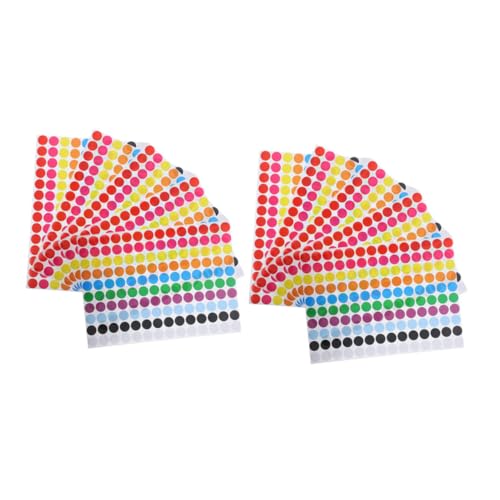 Happyyami 10 Blatt Punktaufkleber Runde Aufkleber aus Kraftpapier Runde Farbaufkleber Punkte Physik-Aufkleber Aufkleber mit Washi-Punkten Mini-Punkt-Aufkleber Plakataufkleber von Happyyami