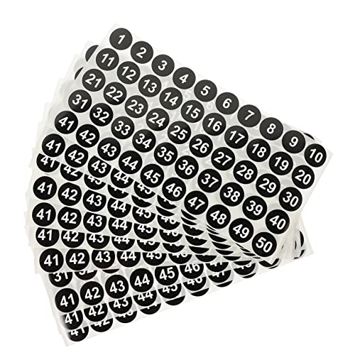 Happyyami 10 Blatt Zahlenaufkleber Selbstklebende Vinyl Etiketten für Klassifizierung Wasserfest für Wände Türen Schränke und Bastelprojekte von Happyyami