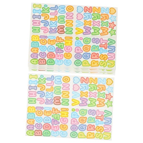 Happyyami 10 Bögen Buchstabenaufkleber Klebesticker Buchstaben Selbstklebende Buchstaben Scrapbook Schaumstoffaufkleber Klebevinyl Glänzend Etiketten Name Alphabet Permanent Klein von Happyyami