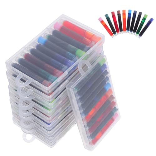 Happyyami 10 Boxen Austauschbare Tintenkapseln Nachfüllung Für Füllfederhalter Tintennachfüllungen Stifte, Tintenpatronen Austausch Der Füllfederhaltertinte Tinte Nachfüllen Plastik von Happyyami