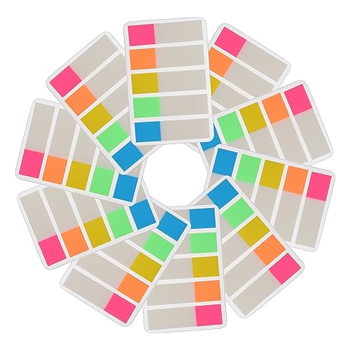 Happyyami 10 Sätze Farbige Haftmarker Index Tabs mit Glatten Schreibflächen für Notizen Bücher Magazine und Bürobedarf für Organisation und Markierung von Happyyami