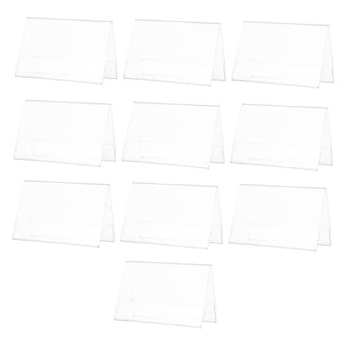 Happyyami 10 Stück Acryl Tisch Namensschild Halter V Form für Konferenzen Tagungen Doppelseitiger Aufsteller für Preisschilder und Gästetische von Happyyami