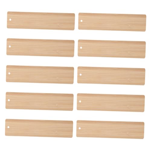 Happyyami 10 Stück Bambus Lesezeichen DIY Bastelbuchzeichen aus Unbehandeltem Holz Bemalen und Dekorieren für Kreative Projekte von Happyyami