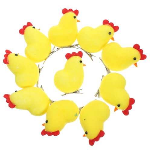 Happyyami 10 Stück Küken Haarnadel für süßer Hahnhaarclip klein Plüsch-Küken-Haarspangen Clips Party Hallo mit Haarklammer süße Haarspangen Osterzubehör Ferrolegierung Yellow von Happyyami