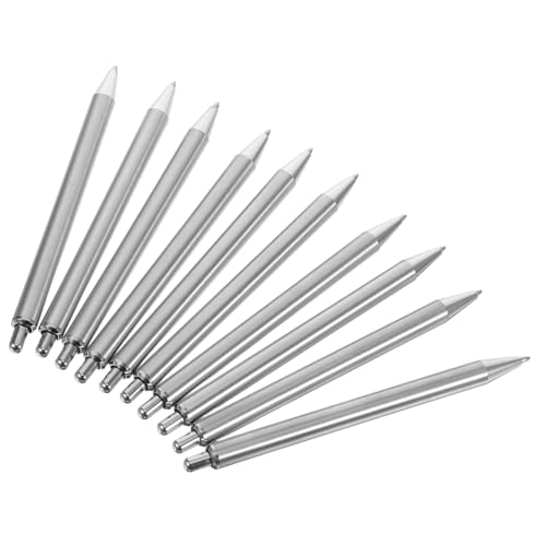 Happyyami 10 Stück Kugelschreiber aus Edelstahl Büro Stifte schwarzer Stift Stifte für Krankenschwestern Eingabestift schwarzer Metallstift Rostfreier Stahl Silver von Happyyami