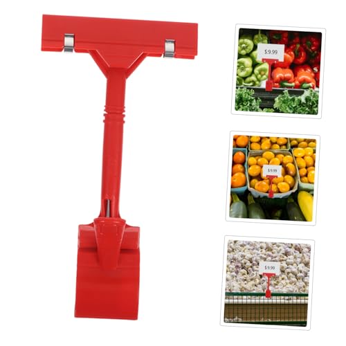 Happyyami 10 Stück Preisschildhalter Party Clip am Regal Stichworte Name Pop Zeichen etikett karte werbung Warenschildclip aus Kunststoff Mini-Schilder für die Lebensmittelanzeige pp rot von Happyyami