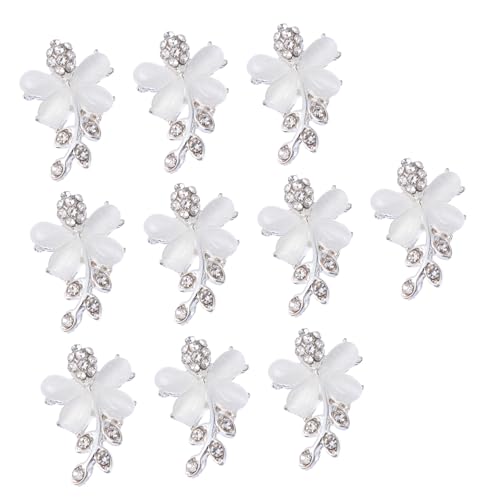 Happyyami 10 Stück Teiliges Set Nagelstrasssteine Katzenaugen Gel Dekoration für DIY Nagelkunst Luxuriöse Nail Art Charms für Partys Hochzeiten und Besondere Anlässe von Happyyami