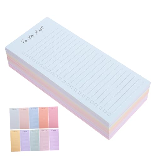 Happyyami 10 To-Do-Notizbuch Notizbuchliste für die Arbeit erstellen Schulplaner Täglicher Planer klebrig notizblock auflisten Schreibwaren Planungsbuch Zeitplan Buch Papier von Happyyami