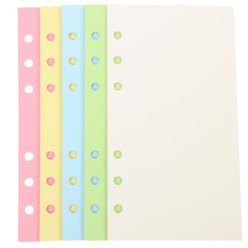 Happyyami 100 Blatt Briefpapier liniertes Loseblattpapier Papierbinder Hochschule Lose Blattpapier Größe für Loch farbiges Füllpapier Bindepapier Zeitschriften-Nachfüllpapier von Happyyami