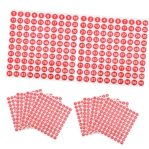 Happyyami 100 Blatt Runde Wasserfeste Nummernaufkleber für Identifizierung Selbstklebende Digitale für Schule Büro und Haushalt zur Kennzeichnung von Flächen und Objekten von Happyyami