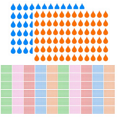 Happyyami 100 Blatt Wasserplaner-Aufkleber: Dekorative Tropfen-Registerkarten-Aufkleber für Tagebücher – selbstklebende tropfenförmige Etiketten für DIY-Planung und Scrapbooking von Happyyami