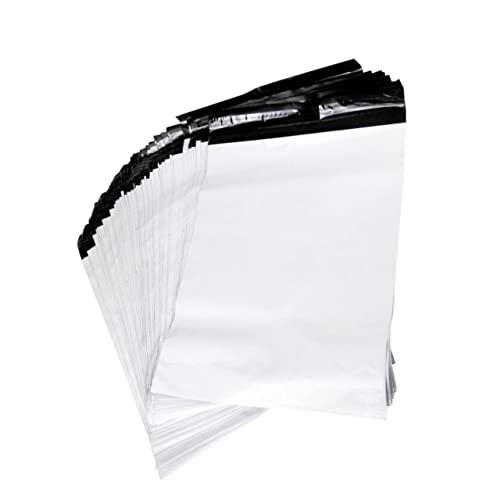 Happyyami 100 Stück Dicke Versandtaschen für Pakete Wasserdichte Selbstklebende Versandbeutel Weiß für Sicheren Versand und Lagerung von Happyyami