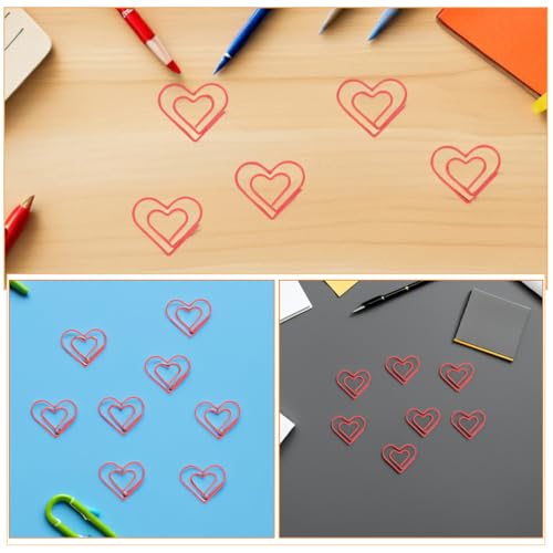 Happyyami 100 Stück Herz-Büroklammern: Mini-rote Metallklammern für Tagebuchseiten und Sammelalben – einzigartige Lesezeichen mit Liebesdesign für den Schreibtisch im Büro Happyyami 100 Stück Herz-Büroklammern: Mini-rote Metallklammern für Tagebuchseiten und Sammelalben – einzigartige Lesezeichen mit Liebesdesign für den Schreibtisch im Büro von Happyyami