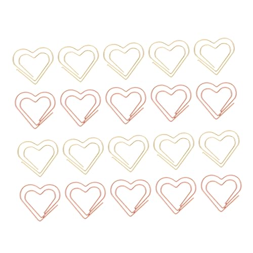 Happyyami 100 Stück Herzförmige Büroklammern aus Metall Roségold und Gold Vielseitige Lesezeichen für Schule und Büro Kreative Clips für Karten Fotos und Notizen von Happyyami