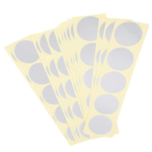 Happyyami 100 Stück Silberne Gear Shaped Seal Sticker Selbstklebende Aufkleber für Zertifikate Einladungen und Briefumschläge Hochwertige Prägeetiketten aus Folienpapier von Happyyami