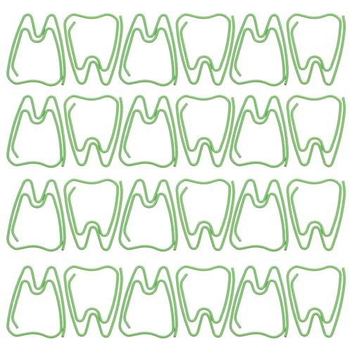 Happyyami 100 Stück hohle Büroklammern: Zahnförmige dekorative Album-Memo-Clips für Schulbüro-Dateien, Dokumentensortierung, Organisation, Grün Happyyami 100 Stück hohle Büroklammern: Zahnförmige dekorative Album-Memo-Clips für Schulbüro-Dateien, Dokumentensortierung, Organisation, Grün von Happyyami