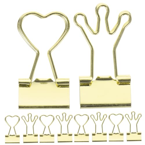 Happyyami 10Stücke Büroklammern Teiliges Dekorative Binder Clips Mit Langlebige Metallklammern Für Bürobedarf Organisieren Von Dokumenten Und Materialien von Happyyami
