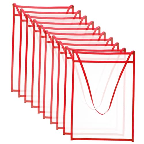 Happyyami 10Stücke Praktische Aktenordner Teiliges Transparente Tragetaschen Für Dokumente Quittungen Und Arbeitsaufträge Mit Sicherem Verschluss Für Schule Und Büro von Happyyami