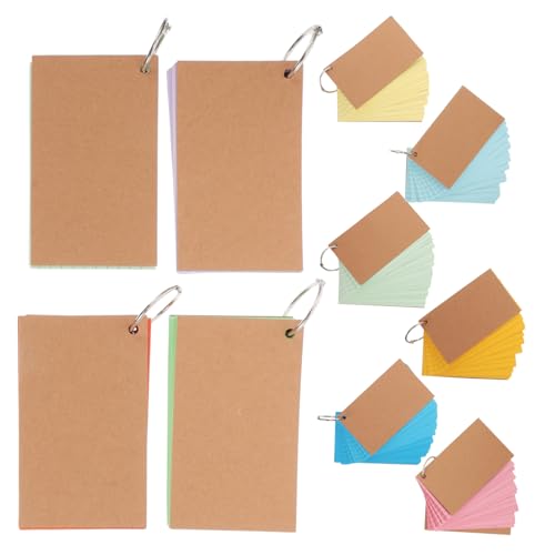 Happyyami 10pcs Papierabdeckung Vokabular Flitzer Mit Zweiseitig Ausgekleideten Niedlichen Kartenkarten Losblatt Lesen Von Karteikarten Mit Ringen Für Besprechungenstudien Und Arbeiten von Happyyami