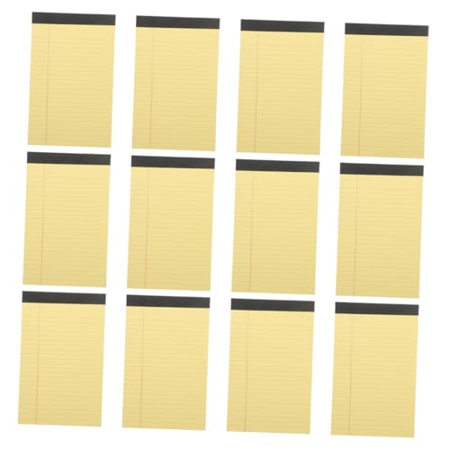 Happyyami 12 Notizbuch klein gefüttert Geschäft legal juristisches Papier Notizbilder jr linierter Papierblock Mini-Notizblöcke liniertes Papier Büropapier Notizblock Yellow von Happyyami
