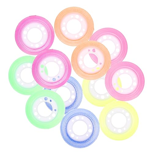 Happyyami 12 Rollen Farbe transparentes Klebeband durchsichtiges Reparaturband durchsichtiges Klebeband Klebstoff Rosa klebrig für farbiges Band süßes Paketband bopp Bunt von Happyyami