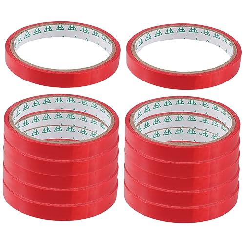 Happyyami 12 Stück Dichtungsband verpackungsmaterial Supermarkt Bindemaschinenband Bündelungsband kommerziell Bandbeutelversiegelung Klebebänder für Verpackungen Farbige Bindebeutel bopp rot von Happyyami