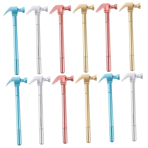 Happyyami 12 Stück Tintenstift schwarze Kugelschreiber Gelschreiber feine Spitze Kalligraphie Büro gelstifte gel schreibstifte stylus hammerförmiger Stift Schreibstifte für Studenten Plastik von Happyyami