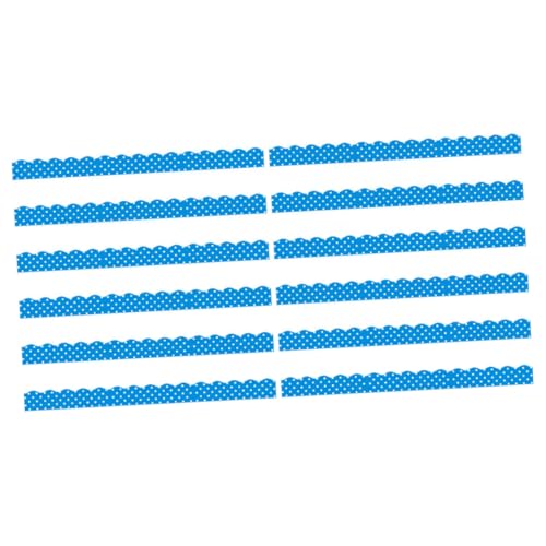 Happyyami 12 Stück Whiteboard Aufkleber Gewellter Rand Magnetstreifen Bulletin Ränder Magnetische Pinnwand Dekorationen Tafeln Tafelstreifen Pvc Blau von Happyyami