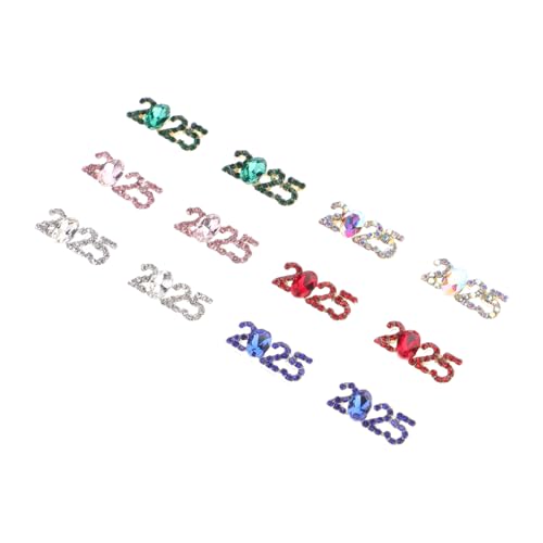 Happyyami 12 Stück Zahlen Nagel Charms mit Strass DIY Nagelschmuck für Kreative Nageldesigns Glitzernde Form Einfach Anzuwenden für Nagelkunst Zuhause von Happyyami