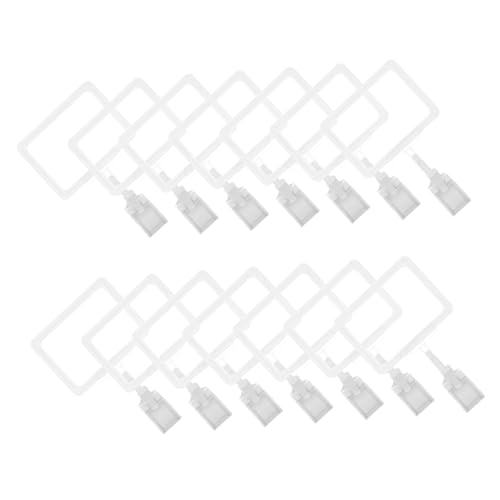 Happyyami 15 Satz Doppelseitiges Preisschild Verkaufsetiketten für Einzelhandelsgeschäfte Verkaufsanhänger für den Einzelhandel Etikettenhalter für Supermärkte PVC Weiß von Happyyami
