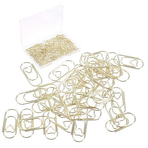 Happyyami 150 Stück Liebe Büroklammer Büroklammern Papier geformt dokumentieren klein scrapbooking zubehör büroartikel ordner Büroklammer aus Metall Büroklammern für Papierkram Golden Happyyami 150 Stück Liebe Büroklammer Büroklammern Papier geformt dokumentieren klein scrapbooking zubehör büroartikel ordner Büroklammer aus Metall Büroklammern für Papierkram Golden von Happyyami