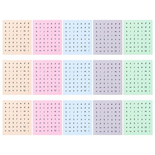 Happyyami 15Blätter Kreative Buchstabenaufkleber Selbstklebende Sticker für Scrapbooking DIY Projekte Karten und Dekoration Vielseitig Einsetzbar Glatten Oberflächen von Happyyami