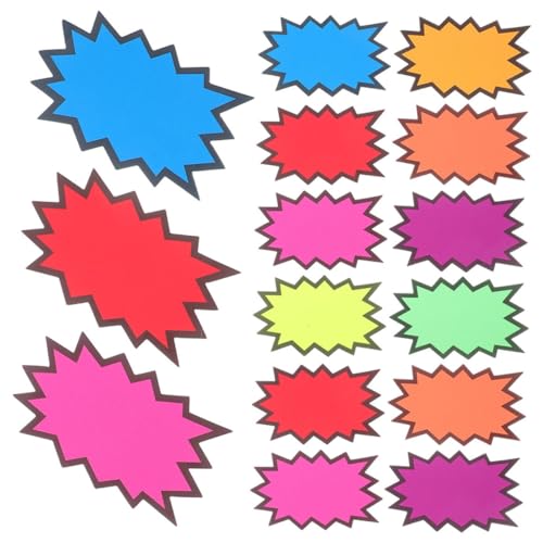 Happyyami 160 Stück Bunte Pop Werbeetiketten Fluoreszierendem Design für Supermärkte und Garagenverkäufe mit Leeren Flächen für Notizen und Preisangaben von Happyyami