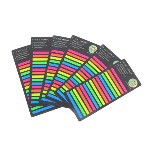 Happyyami 1800 Stück Transparente Lange Index Tabs für Buchannotationen Haftstreifen für Notizbücher Lehrbücher und Bürobedarf Praktische Markierungen zur Verbesserung Lesefähigkeit und von Happyyami