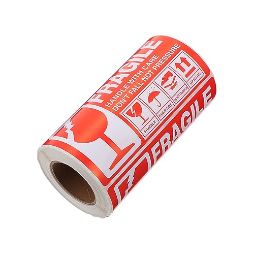 Happyyami 1Rolle Fragile Versandaufkleber Selbstklebend Stark Haftend für Kartons und Verpackungen Professionelle Versandwarnhinweise Langlebige Materialien von Happyyami
