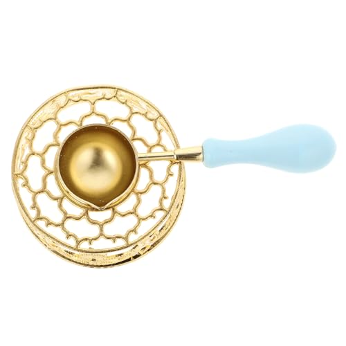 Happyyami 1Satz Wachssiegelwärmer Handgefertigter Schmelzofen und Löffel für Kerzenwachs und Langlebig für Kreative Bastelprojekte und Elegante Tischdekoration Teilig von Happyyami