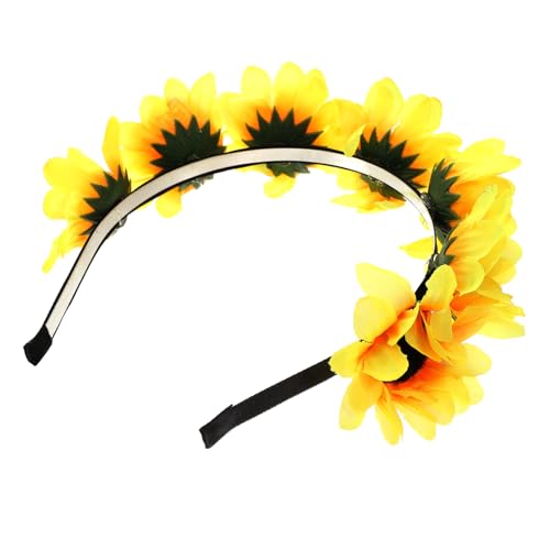 Happyyami 1Stück Hawaiianisches Blumenhaarbügel Brautkopfbedeckung mit Sonnenblume und Hibiskus für Hochzeiten Feste und Fotoshootings für Unvergessliche von Happyyami
