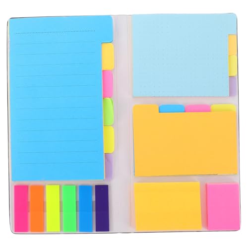 Happyyami 1Stück Notizblock Selbstklebende Haftnotizen Kombinierte Index Tabs für Büro Schule Praktische Notizen ohne Rückstände Pastell für Einfache Organisation von Happyyami